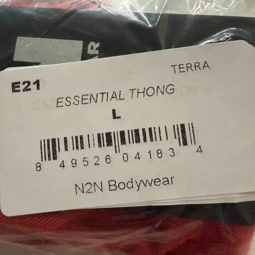 Set Of 2 N2N Bodywear Mens Essential Thong Color Terra Orange Size Large
